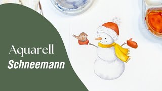 Aquarell Schneemann  Malen in Echtzeit [upl. by Itsrejk]