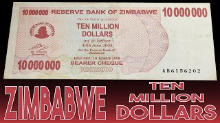 ZIMBABWE TEN MILLION DOLLARS BEARER CHEQUE [upl. by Celinka]