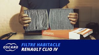 Changer le filtre dhabitacle sur Renault Clio IV  Tutoriels Oscaro [upl. by Vizza]