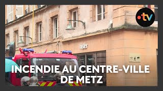 Incendie au centreville de Metz dans les caves près de la librairie Hisler [upl. by Deaner]