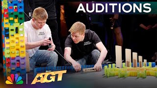 DaksDominoes Creates The Most SATISFYING Dominoes Stunt  Auditions  AGT 2024 [upl. by Sorvats]