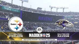 Madden NFL 25  Pittsburgh Steelers Vs Baltimore Ravens PS5 Week 16 Quick Presentation Simulation [upl. by Ymrots864]