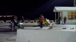 TL1000R holeshot wheelie vs ZX10 [upl. by Elleval74]