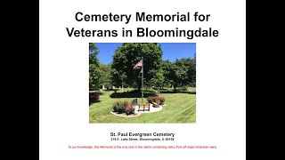 Cemetery Memorial for Veterans in Bloomingdale Illinois [upl. by Lyell]