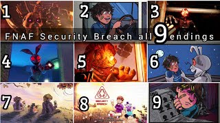 FNAF Security Breach all 9 endings [upl. by Kevan]