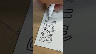 Name Request  Brianna  Inking my pencil sketch using aKINGARTCompany Inkline Drawing Pen [upl. by Tiphani]