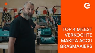 Top 4 meest verkochte Makita accu grasmaaiers  Gereedschapcentrum [upl. by Adnoma]