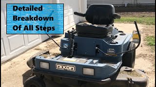 Zero Turn Hydraulic Oil Change  Hydrostatic drive system flush Dixon ZTR Lawn Mower [upl. by Animar]