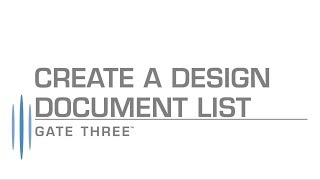 Gate Three Help  Create a Design Document List [upl. by Hoisch883]