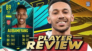 89 PLAYER MOMENTS AUBAMEYANG PLAYER REVIEW MOMENTS AUBAMEYANG SBC  FIFA 22 ULTIMATE TEAM [upl. by Anaeirb]