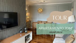 REFORMA APARTAMENTO 70M2  Vários tons de cinza Boiseries e um painel de TV em porcenalato [upl. by Trebornhoj]