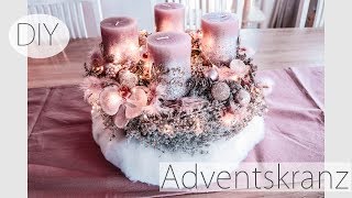 MEIN ADVENTSKRANZ DIY I ROSEGOLD I Schnell amp einfach [upl. by Ariam186]