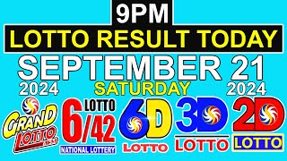 9pm Lotto Result Today September 21 2024 Saturday [upl. by Rianna]