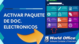 Como activar paquete de documentos electrónicos en el software contable World Office [upl. by Adnilra]