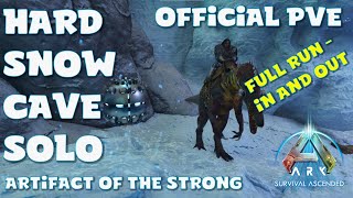 Snow Cave Solo No Cryopods  Artifact of the Strong Ark Survival Ascended  Official PVE FULL RUN [upl. by Salaidh]