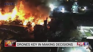 Drones key in making decisions as WinstonSalem fertilizer plants fire continues to burn [upl. by Yniatirb]