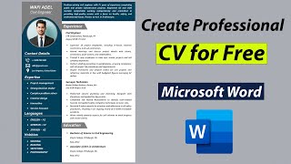 Create Best CV for Free in MS Word  Best CV Format 2023 for Job  CV Tutorial [upl. by Anitneuq537]