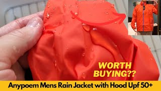 Worth It Anypoem Mens Rain Jacket with Hood Upf 50 Long Sleeve Men Jacket Windbreaker for Running [upl. by Kred97]