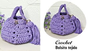 Bolso en trapillo  Tutorial de Crochet  Para principiantes Super Easy DIY Crochet Mini Bag [upl. by Fryd]