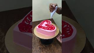 red Heart Shape Cake design viral ytshorts shortvideo trending [upl. by Alamaj]