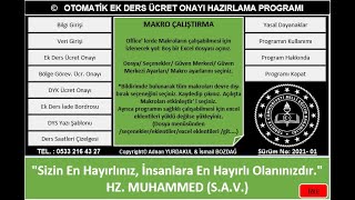 otomatik ek ders ucret onayi hazirlama programi [upl. by Annaiviv]