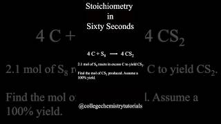 Stoichiometry in 60 Seconds🚦🏎️ Lets Go [upl. by Haduj]