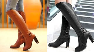 TOP 50 HIGHLY RUNNING MOST BEAUTIFUL ATTRACTIVE LEATHER BOOTS DESIGN AND TRENDY FOOT WEAR COLLECTION [upl. by Are582]