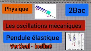 oscillations mécaniques  pendule élastique vertical  incliné  2Bac الثانية بكالوريا [upl. by Ahker]