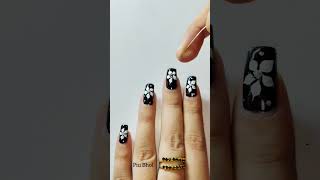 Black Nail Art Design 💅piubhol nailart youtubeshorts [upl. by Eaj251]