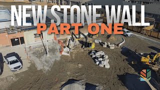 Complete Armour Stone Retaining Wall Build  Phase 1 of this build from start to finish [upl. by Kenaz]