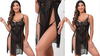 indulge in elegance yashaer lace babydoll nightgown womenfashion sexydress [upl. by Eolhc]