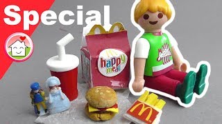 Playmobil deutsch  Pimp my PLAYMOBIL  McDonalds Happy Meal  DIY für Kinder  Familie Hauser [upl. by Belac]