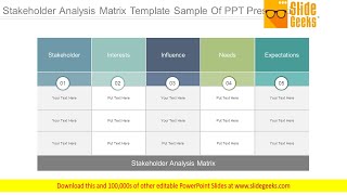 Stakeholder Analysis Matrix Template Sample Of Ppt Presentation [upl. by Artap]