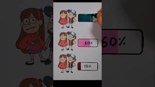 Gravity Falls Dipper amp Mabel battery drawing🪫shorts trend viral [upl. by Houlberg]