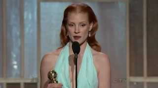 Jessica Chastain wins Best Actress  Golden Globes 2013 [upl. by Annam]