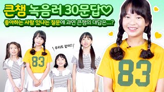 큰챔의 녹음러 30문답♡ 좋아하는 사람 있냐는 질문에 과연 큰챔의 대답은  클레버TV [upl. by Tlevesoor760]