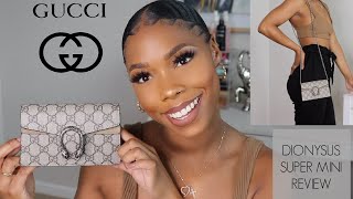 GUCCI DIONYSUS SUPER MINI REVIEW  PROS  CONS  DIFFERENT WAYS TO WEAR  Eva Marie [upl. by Nerred]