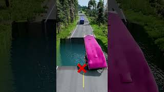 Bus vs huge water pit 28  carsvsrpothole beamngpotholes massivepotholes deepwaterbeamngdrive [upl. by Vivle]