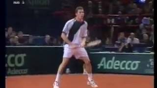 2002 Davis Cup Final  Safin vs Mathieu Grosjean vs Kafelnicov [upl. by Cramer]