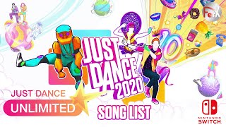 Just Dance 2020  Song List  Just Dance Unlimited  Extras Nintendo Switch [upl. by Gosser]