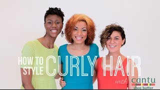 How To Style Curly Hair w Cantu Shea Butter [upl. by Alema269]