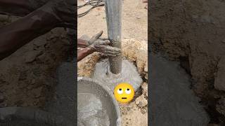 Lamp post installation with concrete 👌 shorts shortsfeed concrete shortvideo satisfying [upl. by Imyaj769]