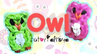 Owl Charm  Mini Figurine Rainbow Loom Tutorial [upl. by Jeth]