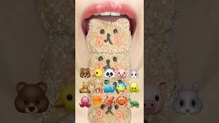 ASMR MARSHMALLOW EMOJI FOOD 🐻🐤🐼🐷🐰🧸🐕🐳🐠🐙🐙🪼🦑🦀🐢 이모지 먹방 sped up [upl. by Bannerman929]