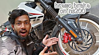 Ns200 braking system upgrade  Installing brembo brakes  brembo brake pads [upl. by Gamal]