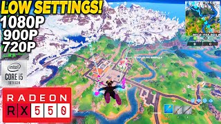 Fortnite Chapter 5 Season 1 RX 550  1080p 900p 720p Low Performance Mode [upl. by Netty598]