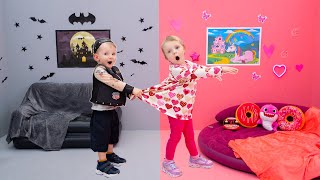 Five Kids Pink vs Black Challenge  more Childrens Songs and Videos [upl. by Hill]