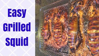 DELICIOUS GRILLED SQUID  INIHAW NA PUSIT  CALAMARES RECIPE By LonChris Vlogs [upl. by Ahsekyw]