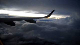 Turbulence thunderstorm and dark sky during takeoff [upl. by Eey]