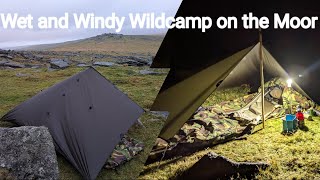 Wet and Windy Tarp and Bivvy Wild Camp  Dartmoor  Great Staple Tor  Alpkit Rig 35 [upl. by Hillegass]